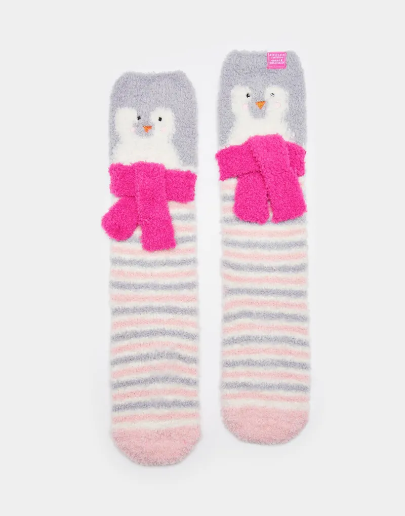 Joules Junior Festive Fluffy Socks